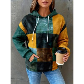 Plus Size - Women'S Plus Size Hoodie - Green, Yellow, Brown, Navy, Red, Orange, Pink, Purple, - Cozy Fall/Winter Pullover Sweatshirt with Front, Sweater Hoodie, Casual Wear, Colorful Print, Soft Fabric, Long Sleeve Top, Casual Wearers