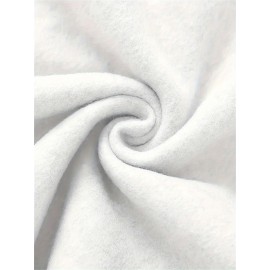 Plus Size, Women's Oversized White Dragonfly Print Hooded Sweatshirt - Long Sleeve Casual Pullover with Drawstring Hood & Kangaroo Pocket, Plus Size All-Season Comfort, Elegant White Sweater for Casual Attire, Machine Washable, Relaxed Fit with Stylish Dragonfly Back Print, Soft Fabric for Layering, Chic and Versatile Women's Fashion