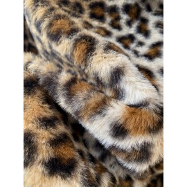 Plus Size Leopard Print Hoodie - Ultra-Soft Fleece Long Sleeve Drawstring Sweatshirt with Spacious Pockets for Women - Vibrant Print Design, Adjustable Fit, and Cozy Comfort