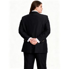 Plus Size - 8000NW Big Size Navy Blue Women'S Suit. Jacket Material: 100% . 8000NW Navy Blue Women'S Suit. This Slim-fitting, Elegant, And Unique Business Suit Has A Simple Style And Is Suitable For Spring And Autumn Wear