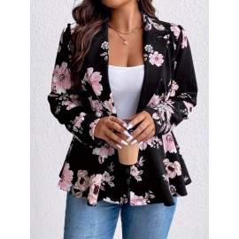 Plus Size - Oversized Floral Patterned Blazers, New Women'S Suit Jackets for Autumn And Winter from Europe And America, Blazer For Women Plu Size, Plu Size Blazer For Women