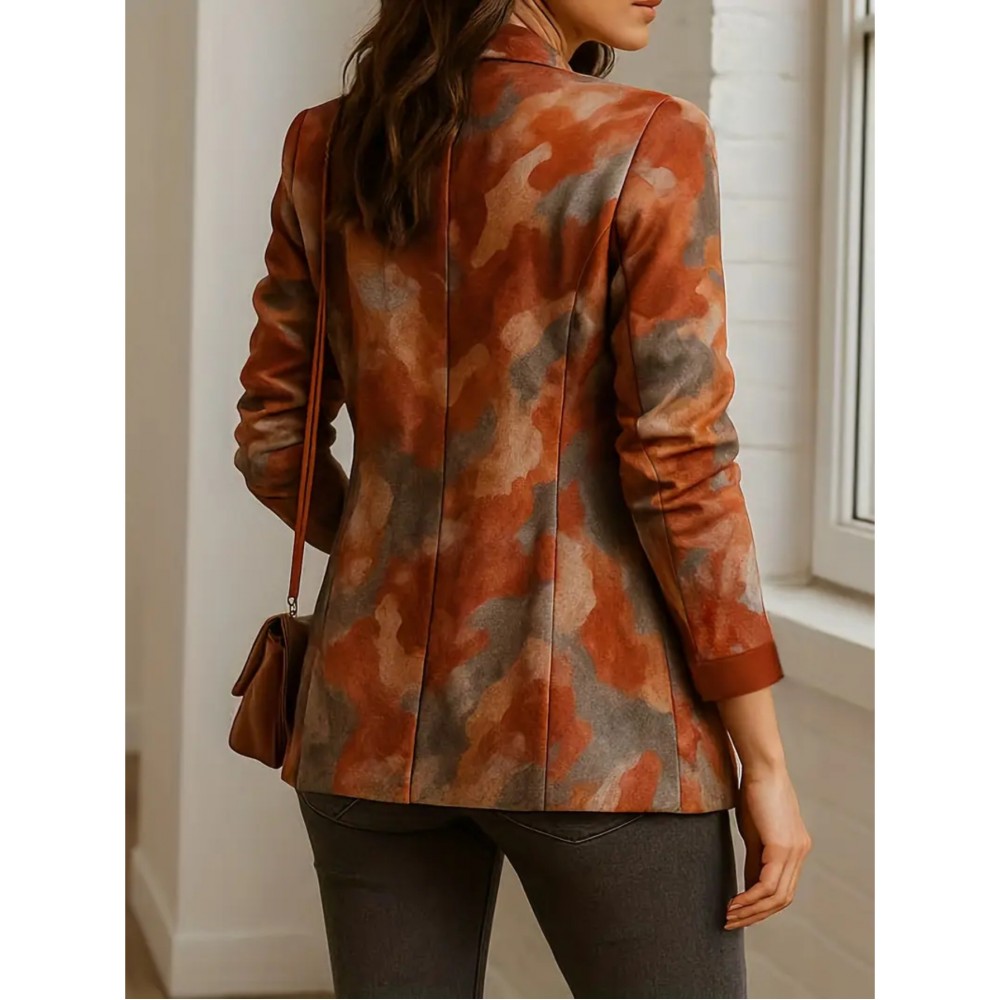 Plus Size, Women's Slim-Fit Striped Blazer Jacket with /Notch Collar - Tailored Fit, Vertical stripe suit for Fall/Winter, Machine Washable Elegant Outerwear (Casual to Professional Wear)