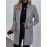 Elegant Plus Size Houndstooth Blazer for Women - Polyester Knit Fabric with Lapel Collar, Raglan Long Sleeve, Regular Fit Fall/Winter Jacket