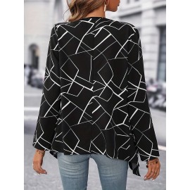 Plus Size Women Casual Roll Tab Sleeve Open Front Blazer