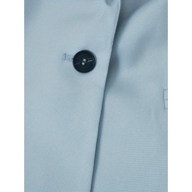 Elegant Women's Long Sleeve Lapel Blazer & Pants Set - Polyester, Machine Washable, Solid Color for Fall/Winter