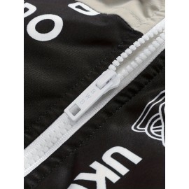 Women's Fashion Outdoor Softshell Jacket With Unique Letter Pattern, High Collar, Autumn/Winter Sports Style