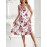 Women's Sleeveless Square Neck A-line Blue Floral Print, Spring/Summer Machine Washable, Moderately Stretchy Elegant A-line Cut, Suitable for Casual and Formal Occasions, Spring Fashion, Comfortable and Close-fitting, Non-transparent Fabric