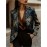 Plus Size, Plus Size Elegant Winter Suit Jacket - /Notch Collar Button-Front Blazer, Machine Washable Solid Color Professional Attire for Office, Commuting & Cold Weather (Regular Fit)