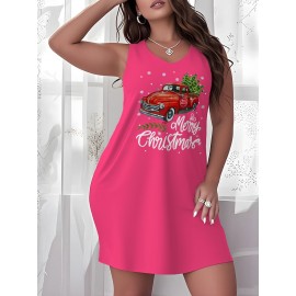 Pride Month truck truck Christmas tree family Christmas thanksgiving gift friend family Plus Size Women'S Sleeveless Pajamas, Solid Color Nightdresses, Comfortable Loungewear, Mother'S Day Gifts, Gifts of Love